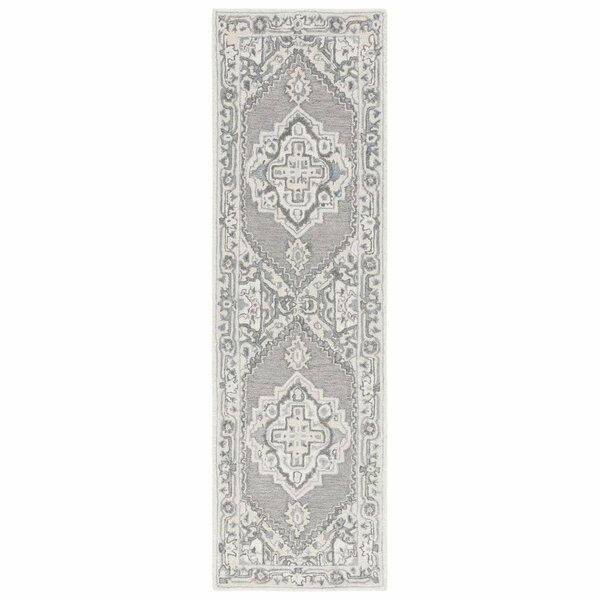 Safavieh 2 ft. 3 in. x 8 ft. Metro Hand Tufted Runner Area Rug Grey & Ivory MET615F-28